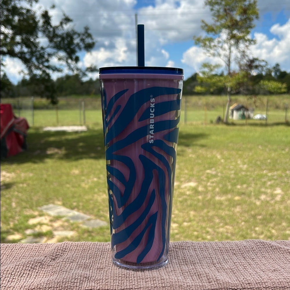 Starbucks Vibrant Zebra Tumbler with Lid and Straw